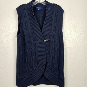 Navy Cable Knit Cozy Vest